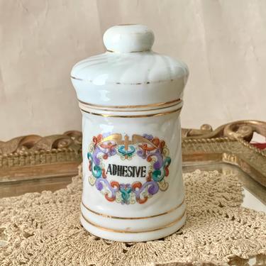 Vintage Ceramic Apothecary Jar, Pharmacy, Physician Office, Organization, Vanity Top, Mid Century 