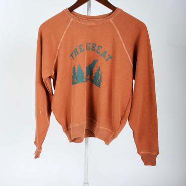 Shrunken Sweatshirt with Coyote - Copper