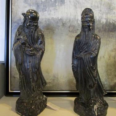VERY LARGE VINTAGE CHINESE DEITY GARDEN STATUES PRICED SEPARATLY