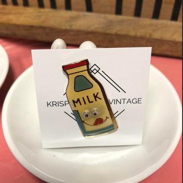 Vintage Milk Carton Brooch 