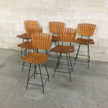 LOCAL PICKUP ONLY ----------- Vintage Slatted Bar Chairs 