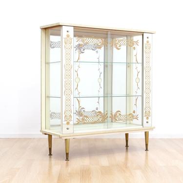 Mid Century China Cabinet French 1950S Curio Cabinet Entryway/China Display Cabinet 