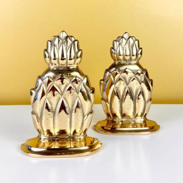 Pair of Brass Pineapple Bookends 