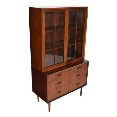 Danish Mid Century Modern Lyby Rosewood Gentleman's Chest with Hutch #2 