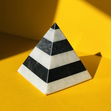 Vintage Striped Italian Marble Pyramid