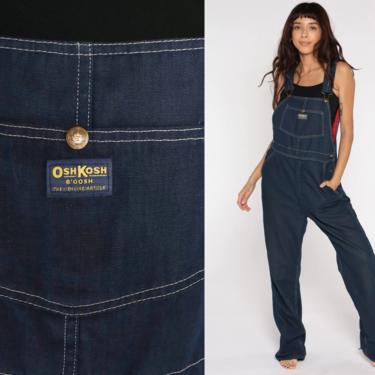 Vintage Osh Kosh Overalls Insulated OshKosh Jeans Bib Overalls 80s Quilted Denim Pants 70s Long Blue Dungarees Coveralls Vintage Medium 