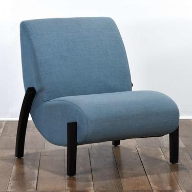 Contemporary Powder Blue Retro Silhouette Slipper Chair