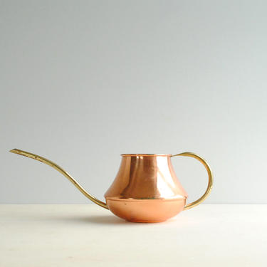 Vintage Copper Watering Can, Small Watering Can, 32 Ounce Copper and Brass Watering Can, Indoor Watering Can, 32 oz Watering Can 