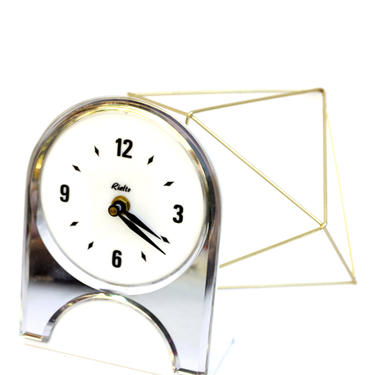 RIALTO LUCITE Mid-Century Modernist Mantle / Desk Clock 