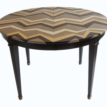 Hand-Painted Chevron Dining Table