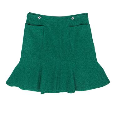 Maeve - Green Wool Blend Flared Skirt Sz 6