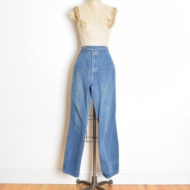 vintage 70s jeans denim high waisted wide leg hippie boho pants clothing XS 