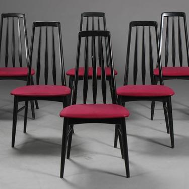 Set of Six &quot;Eva&quot; Dining Room Chairs Designed by Niels Koefoed