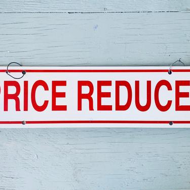 Vintage Sale Sign | Vintage Price Reduced Sign | Vintage Mark Down Sign | Vintage Store Display | Red + White Sign | Antique Sign | Retail 