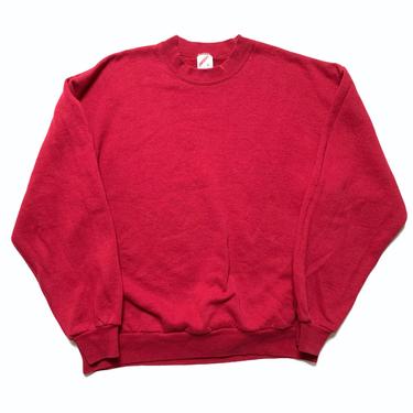 Vintage 1980s/1990s JERZEES Red Raglan Sweatshirt ~ fits M to L ~ Crewneck ~ 
