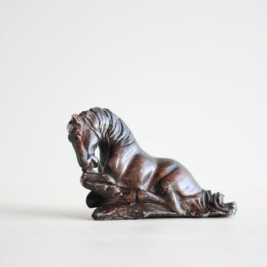 Vintage Horse Figurine, Carved Stone Horse Figure 