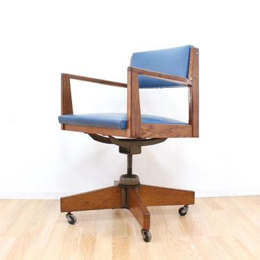 Mid Century Desk Chair Swivel Arm Chair 