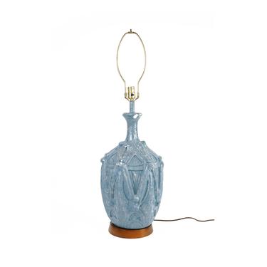 Blue Ceramic Sculpted Lamp 