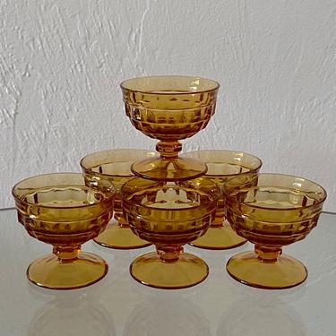 Amber Cube Footed Dessert Glasses