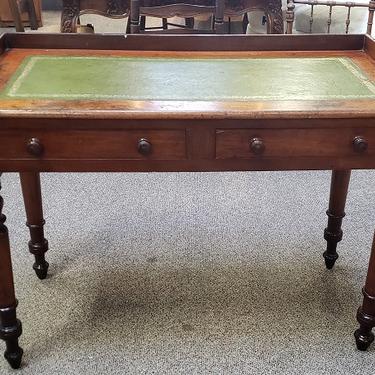 Item #PT5 Mid 19th Century Mahogany Writing Desk w/ Embossed Leather Top c.1870s