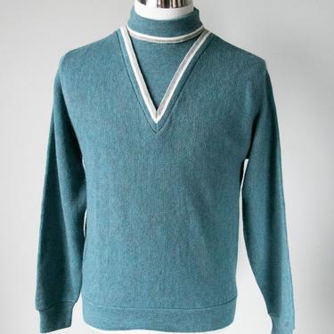 1960s Men's Sweater Blue M 