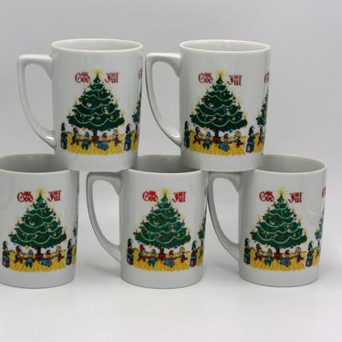vintage Berggren God Jul christmas mugs set of five 