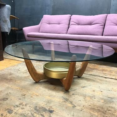 Vintage Adrian Pearsall Lane Succulent Planter Coffee Table Mid-Century Spire with Brass-toned Dish 