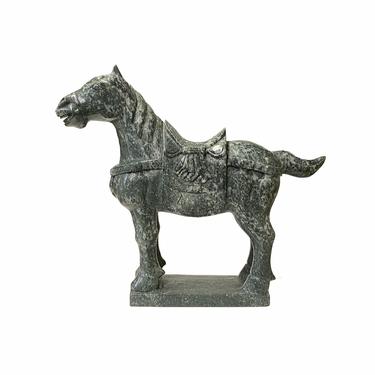 Chinese Green Stone Fengshui Fortune Horse Display Figure ws1764E 