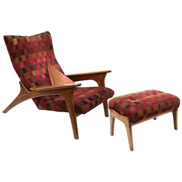 Adrian Pearsall for Craft Associates Model 990-LC Lounge Chair and Ottoman