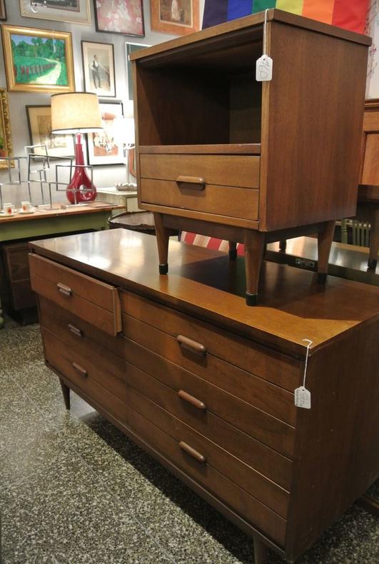 MCM dresser and nightstand. $495 and $60