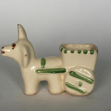 vintage donkey with cart planter/succulent planter/california pottery 