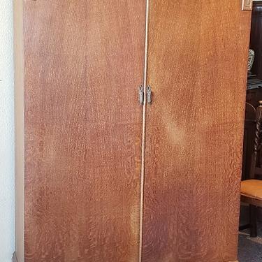 Item #S2015 English Oak Double Door Armoire c.1930