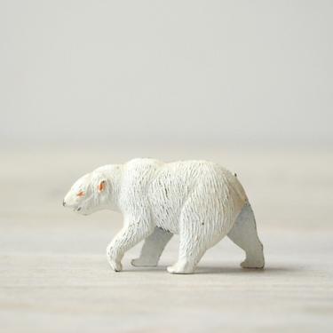 Vintage Polar Bear Figurine, Metal Polar Bear Figurine, Tiny Polar Bear, Miniature Polar Bear Made in Japan 