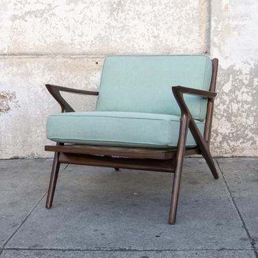 Mid Century Style Z Chair w/turquoise Cushions