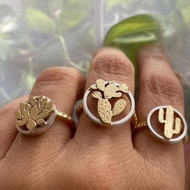 Cactus Ring - Prickly Pear Ring - Agave Ring - Saguaro Cactus Ring - Desert Style - Boho Style - Plant Mom Gift -  Gift for Her 
