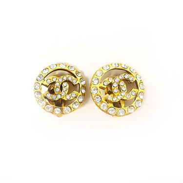 Chanel Rhinestone Clip-On Earrings