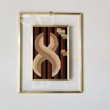 80s Postmodern-Style Needlepoint Geometric Wall Art. by MIAMIVINTAGEDECOR