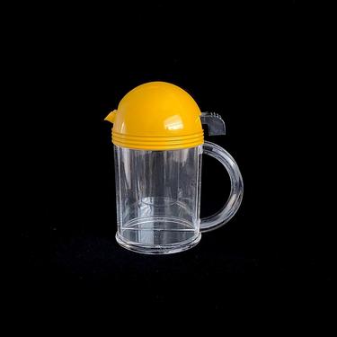 Vintage Italian Mid Century Modern 1970s Space Age Plastic Yellow &amp; Clear Oil and Vinegar Dispencer Italy Pino Spagnolo Design 