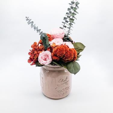 Pink Mason Jar w/ Preserved Bouquet