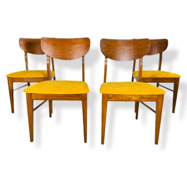 Set 4 Mid Century Modern Oak &amp; Walnut Dining Chairs