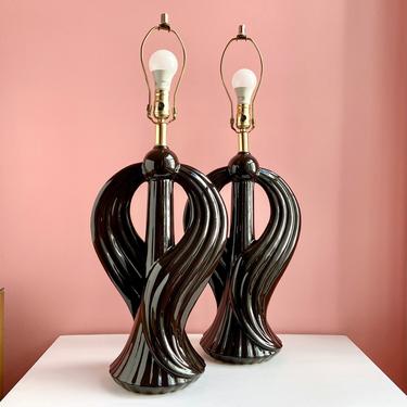 Large Draped Art Deco Lamps - Each Sold Separately 