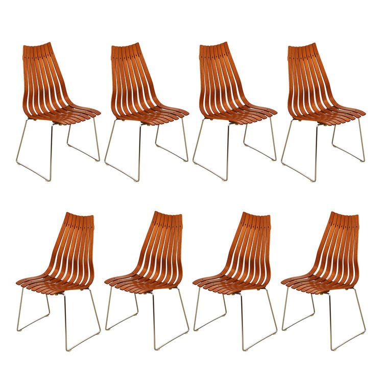 Set of 8 Danish Modern Hans Brattrud Scandia Teak Dining Chairs