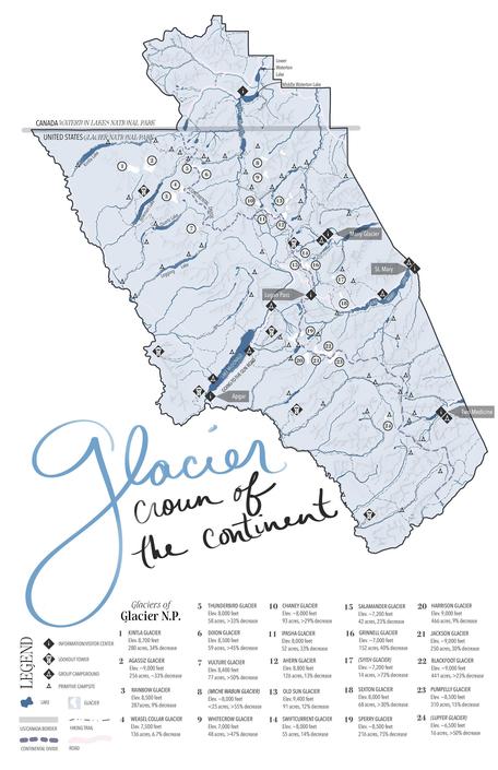Glacier National Park decorative map 