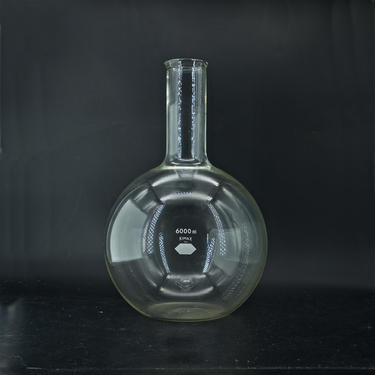 Mid-Century Scientific Water Pitcher Glass Vintage Industrial Flask Wince Decanter Bar Liquor Atomic Ranch Barware 1950s Era 