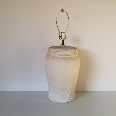 1980's Postmodern Bon Art Plaster Table Lamp 
