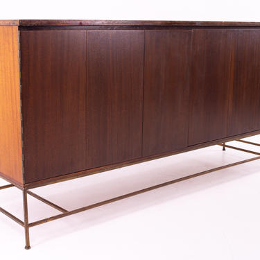 Paul McCobb for Calvin Mid Century 16 Drawer Mahogany and Brass Sideboard Buffet Credenza - mcm 
