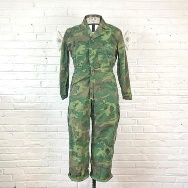 Size S/M Vintage 1960s 1970s Ripstop Lowland ERDL Camouflage Lightweight Coverall 