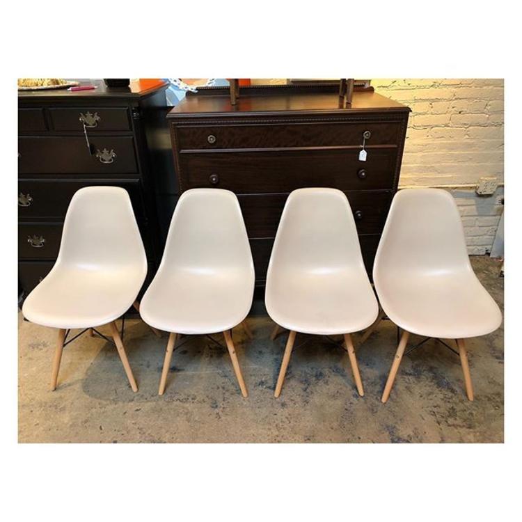 Modern shell style / beech wood dowel legs chairs 4 available 