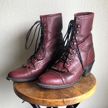 Vintage Capezio Roper Boots 7.5 | Vintage Capezio Kiltie Boots | 90's Western Boots 