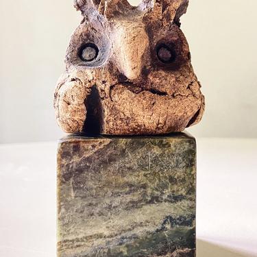 Grumpy Owl Brutalist Sculptural Danish Modernist Cute Vintage Mid Century Pottery Signed Susana Espinosa Candina 
